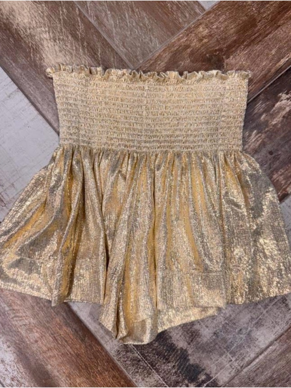 Queen Of Sparkles Gold Swing Shorts